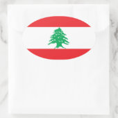 Libanon/Libanese vlag Ovale Sticker (Tas)