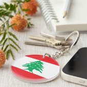 Libanon - Libanese vlag Sleutelhanger (Voorkant Rechts)