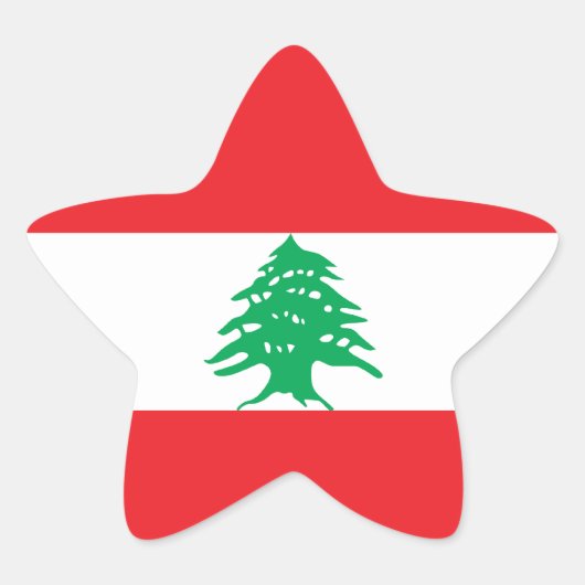 Libanon/Libanese vlag Ster Sticker (Voorkant)