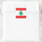 Libanon/Libanese vlag Vierkante Sticker (Tas)