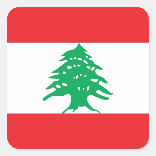 Libanon/Libanese vlag Vierkante Sticker (Voorkant)