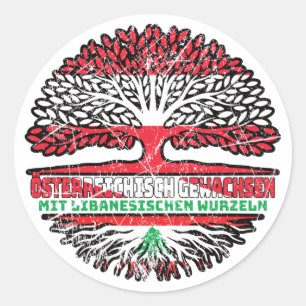 Libanon Libanesisch Österreichisch Österreich Baum Ronde Sticker