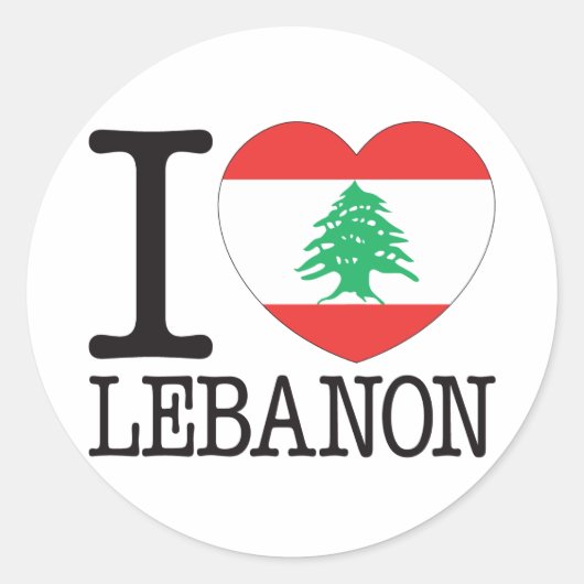 Libanon Liefde v2 Ronde Sticker (Voorkant)