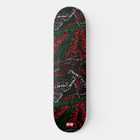 Libanon Nationaal Pride Woordwolken Skateboard (Voorkant)