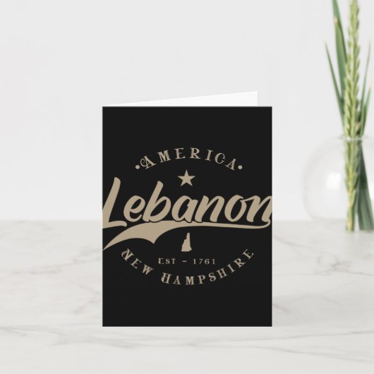 Libanon New Hampshire Kaart (Voorkant)