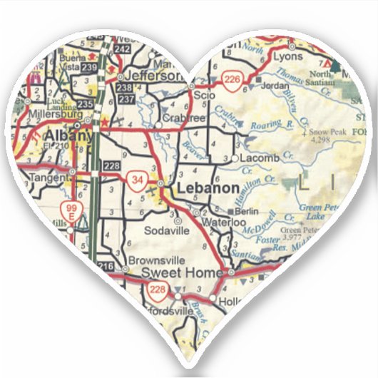 Libanon OF Kaart Sticker (Voorkant)