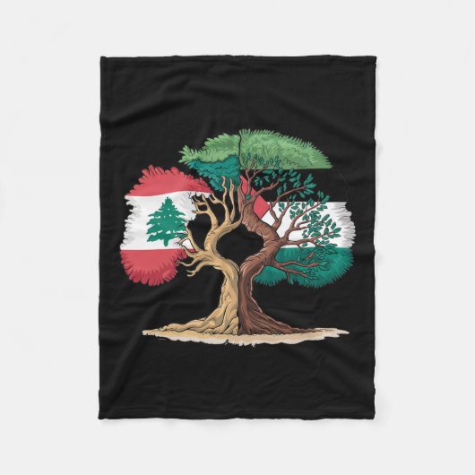 Libanon Palestina Vlag Libanees Palestijns Verenig Fleece Deken (Voorkant)
