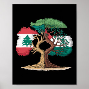 Libanon Palestina Vlag Libanees Palestijns Verenig Poster