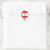 Libanon Pin Locatie Vlag Ronde Sticker (Tas)