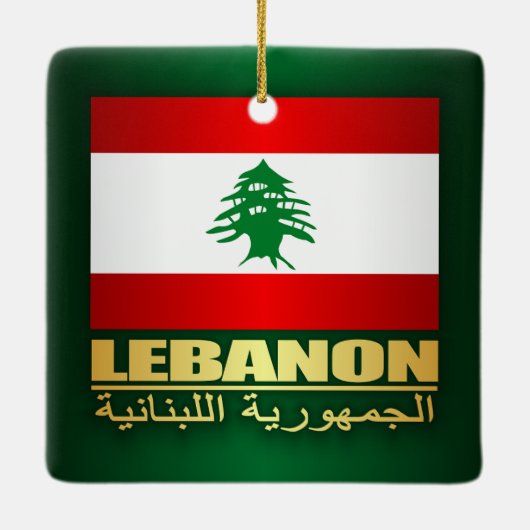 Libanon Pride Keramisch Ornament (Achterkant)