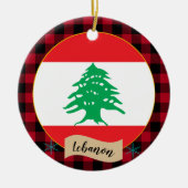 Libanon, Rode buffels en Libanese vlag Keramisch Ornament (Voorkant)