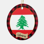 Libanon, Rode buffels en Libanese vlag Keramisch Ornament (Links)