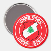 Libanon-ronde Emblem Magneet (Voorkant / Achterkant)