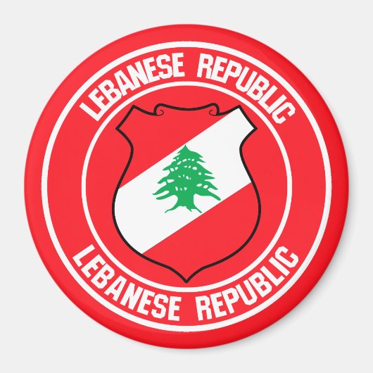 Libanon-ronde Emblem Magneet (Voorkant)