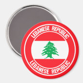 Libanon-ronde Emblem Magneet (Voorkant / Achterkant)