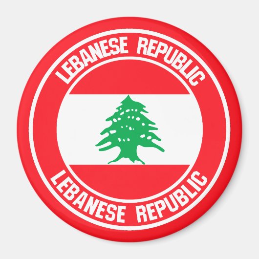 Libanon-ronde Emblem Magneet (Voorkant)