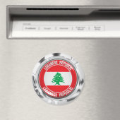 Libanon-ronde Emblem Magneet (Insitu (Vaatwasser))