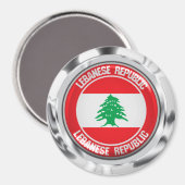 Libanon-ronde Emblem Magneet (Voorkant / Achterkant)