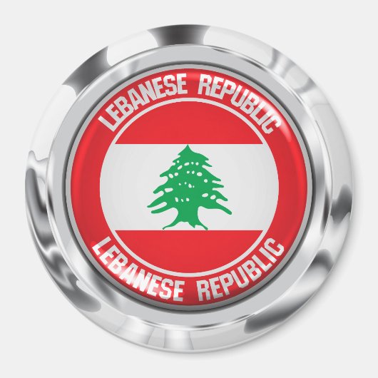 Libanon-ronde Emblem Magneet (Voorkant)