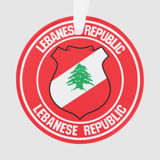 Libanon-ronde Emblem Ornament (voorkant)