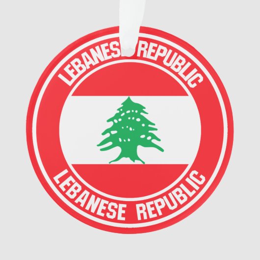 Libanon-ronde Emblem Ornament (voorkant)