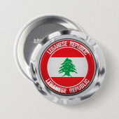Libanon-ronde Emblem Ronde Button 7,6 Cm (Voorkant /achterkant)