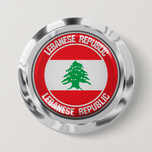Libanon-ronde Emblem Ronde Button 7,6 Cm