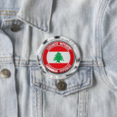Libanon-ronde Emblem Ronde Button 7,6 Cm (In situ)
