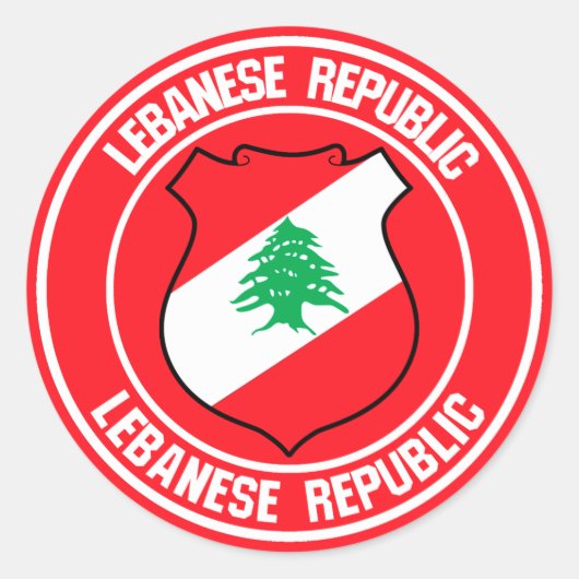 Libanon-ronde Emblem Ronde Sticker (Voorkant)