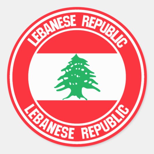 Libanon-ronde Emblem Ronde Sticker (Voorkant)