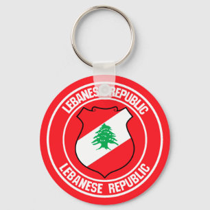 Libanon-ronde Emblem Sleutelhanger