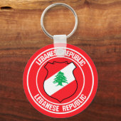 Libanon-ronde Emblem Sleutelhanger (Voorkant)