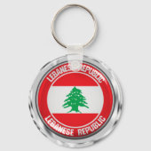 Libanon-ronde Emblem Sleutelhanger (Voorkant)