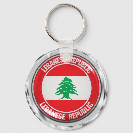Libanon-ronde Emblem Sleutelhanger (Voorkant)