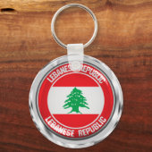 Libanon-ronde Emblem Sleutelhanger (Voorkant)