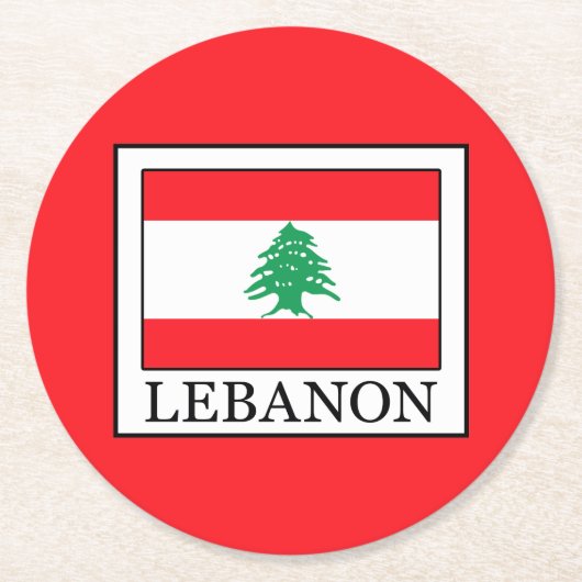Libanon Ronde Kartonnen Onderzetter (Voorkant)
