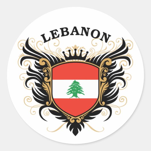 Libanon Ronde Sticker (Voorkant)