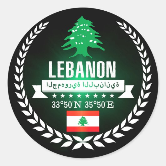 Libanon Ronde Sticker (Voorkant)