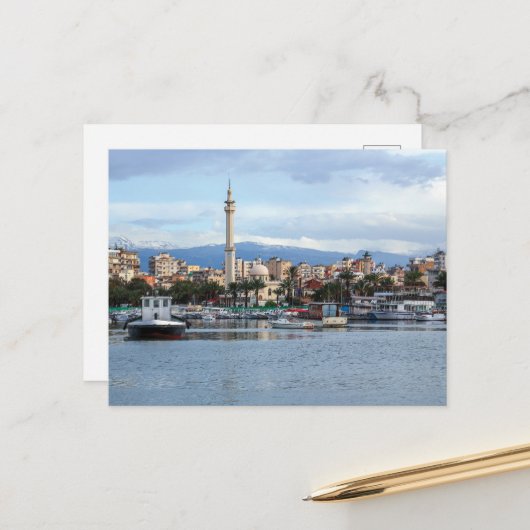 Libanon Tripoli Al Mina Oude Stad Vist boten Briefkaart (Voorkant / Achterkant in situ)