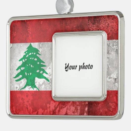 Libanon Verzilverd Omlijst Ornament (Links)