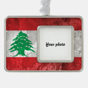 Libanon Verzilverd Omlijst Ornament