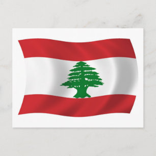 Libanon Vlag Ansichtkaart Briefkaart