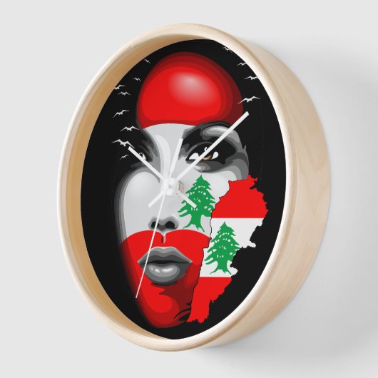 Libanon Vlag en Kaart op het gezicht van het meisj (Hoek)