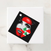 Libanon Vlag en Kaart op het gezicht van het meisj Bedankjes Labels (In situ)