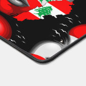 Libanon Vlag en Kaart op het gezicht van het meisj Bureaumat (Hoek)