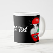 Libanon Vlag en Kaart op het gezicht van het meisj Grote Koffiekop (Voorkant rechts)