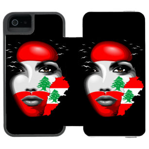 Libanon Vlag en Kaart op het gezicht van het meisj