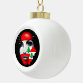 Libanon Vlag en Kaart op het gezicht van het meisj Keramische Bal Ornament (Rechts)