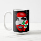 Libanon Vlag en Kaart op het gezicht van het meisj Koffiemok (Links)