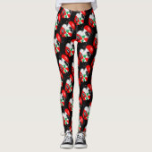 Libanon Vlag en Kaart op het gezicht van het meisj Leggings (Voorkant)